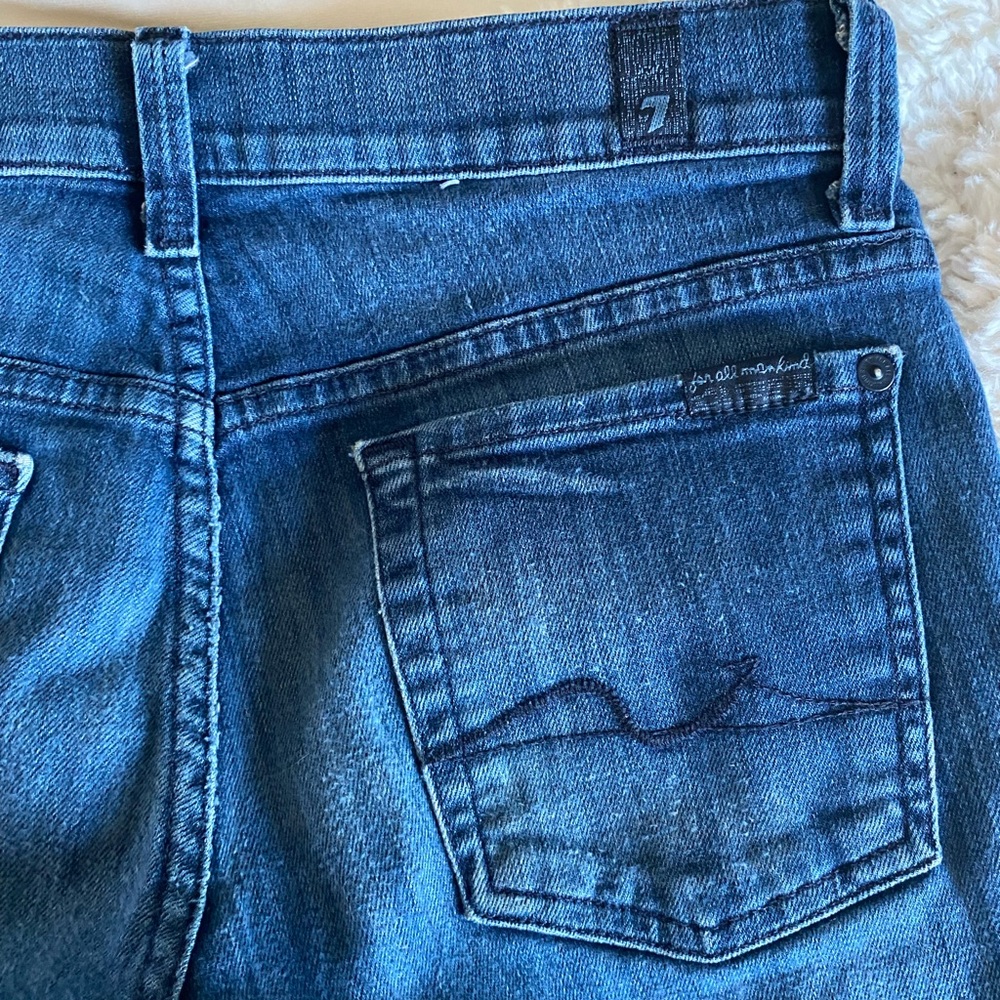 7 For All Mankind Womens Straight Leg Jeans Blue Medium Wash Denim Size 27 - Picture 3 of 8